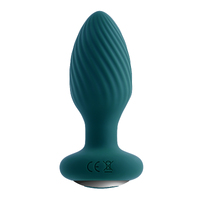 Playboy Pleasure SPINNING TAIL TEASER Blue 9.7 cm USB Rechargeable Vibrating & Rotating Butt Plug with Wireless Remote