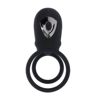 Playboy Pleasure JUST RIGHT Black USB Rechargeable Vibrating Cock & Balls Rings