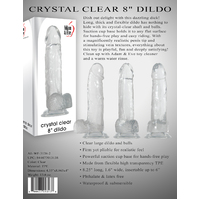 8" Crystal Clear Cock + Balls