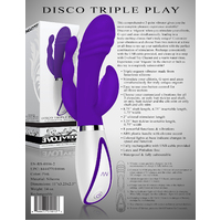 8"  Disco Triple Play Rabbit Vibrator