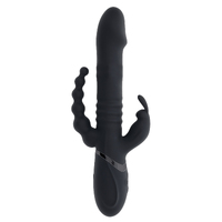 Playboy Pleasure BIG BUNNY ENERGY Black 26.2 cm USB Rechargeable Rabbit Vibrator with Anal Beads