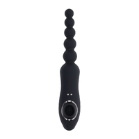 Playboy Pleasure LET IT BEAD Black 23.1 cm USB Rechargeable Vibrating Anal Beads with Clitoral Suction