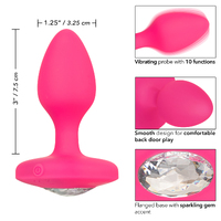 Cheeky Gems Medium Rechargeable Vibrating Probe- Pink