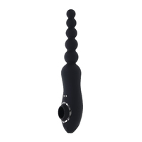 Playboy Pleasure LET IT BEAD Black 23.1 cm USB Rechargeable Vibrating Anal Beads with Clitoral Suction