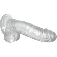 8" Crystal Clear Cock + Balls