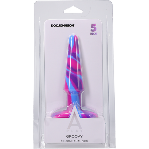 A-Play Groovy  Silicone Anal Plug  5 inch Berry