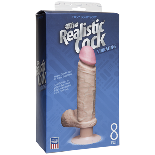 8" Realistic Vibrating Cock + Balls