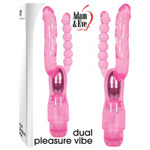 Adam & Eve Dual Pleasure Vibe Pink 12 cm (4.75'') Vibrator with Anal Probe