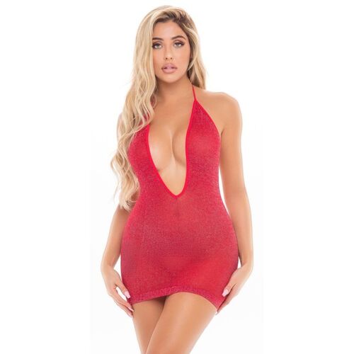 Love Bite Plunge Halter Dress OS