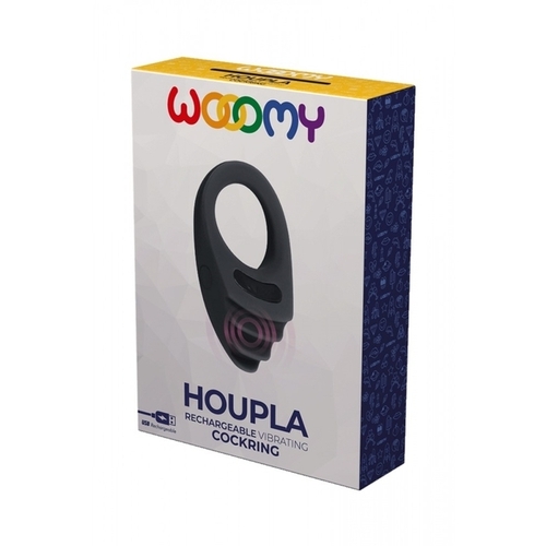 Wooomy Houpla Rechargeable Vibrating Ring Black