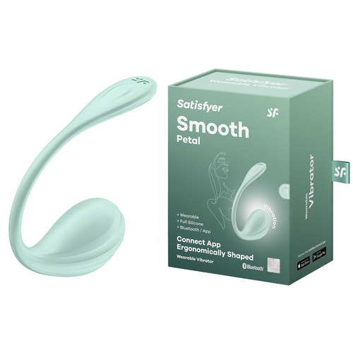 Satisfyer Smooth Petal - Mint Mint USB Rechargeable Wearable Stimulator with App Control