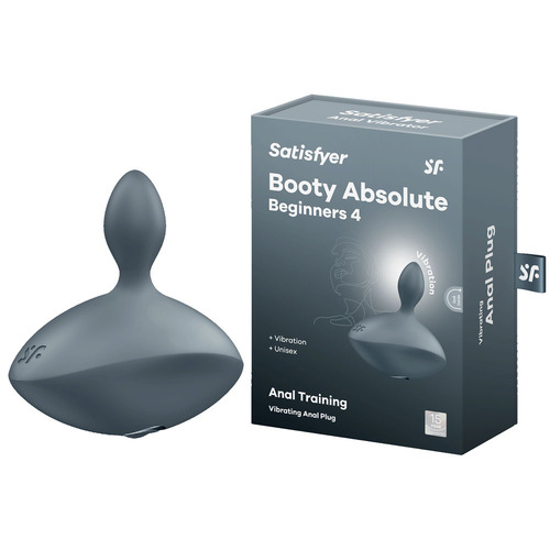 Satisfyer Booty Absolute Beginners 4 Grey USB Rechargeable Vibrating Butt Plug