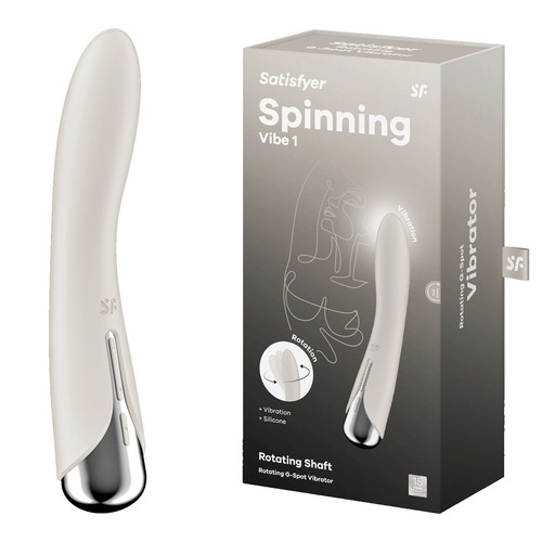 Satisfyer Spinning Vibe 1 - Beige Beige 17.8 cm USB Rechargeable Rotating Vibrator