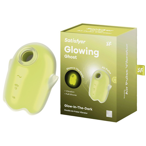 Satisfyer Glowing Ghost - Yellow Glow in Dark Yellow USB Rechargeable Air Pulse Stimulator