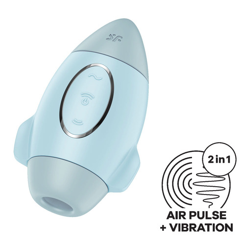 Satisfyer Mission Control - Blue Blue USB Rechargeable Vibrating Air Pulse Stimulator