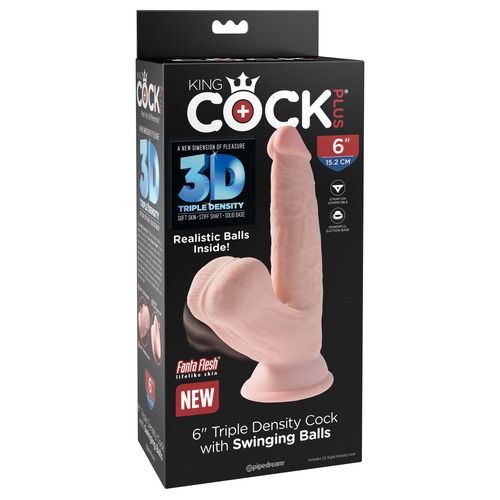 6" 3D Cock + Swinging Balls