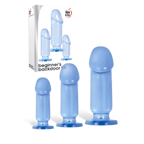 Adam & Eve Beginner's Backdoor Kit Clear Butt Plugs - Set of 3 Sizes