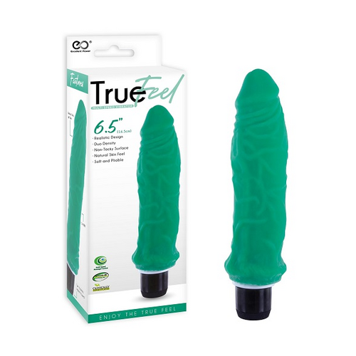 TRUE FEEL 6.5 REALISTIC VIBRATOR GREEN