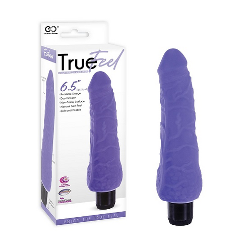 TRUE FEEL 6.5 REALISTIC TPR VIBRATOR PURPLE