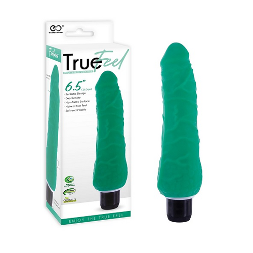 TRUE FEEL 6.5 REALISTIC TPR VIBRATOR GREEN