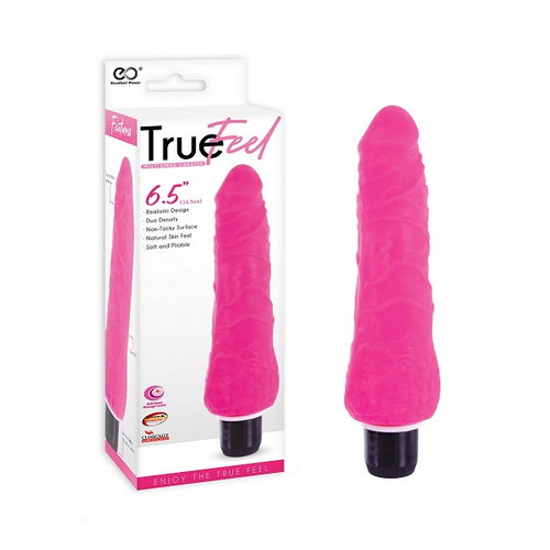 TRUE FEEL 6.5 REALISTIC TPR VIBRATOR PINK