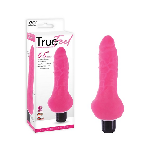 TRUE FEEL REALISTIC TPR VIBRATOR 6.5" - PINK