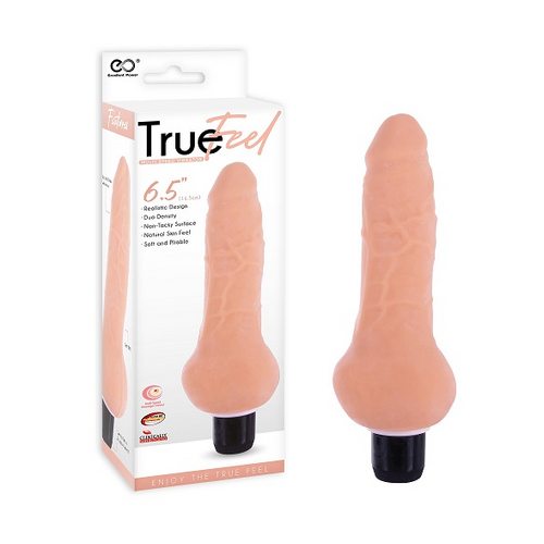 TRUE FEEL REALISTIC TPR VIBRATOR 6.5" - FLESH