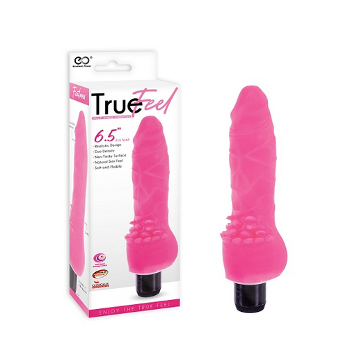 TRUE FEEL REALISTIC  VIBRATOR 6.5" - PINK