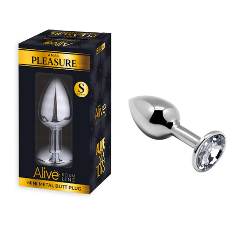 MINI METAL BUTT PLUG ANAL PLEASURE WHITE S