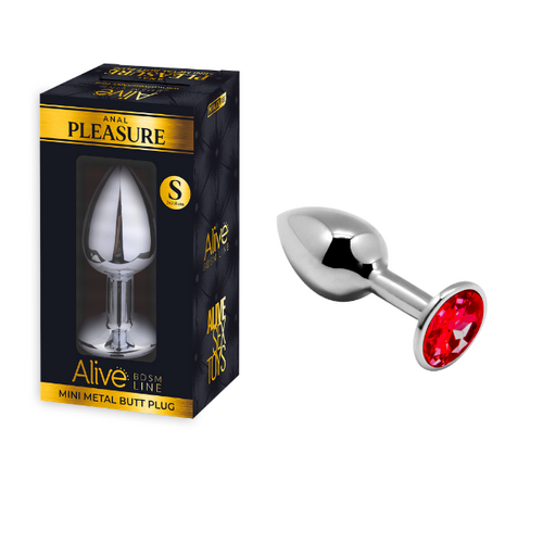 MINI METAL BUTT PLUG ANAL PLEASURE RED S