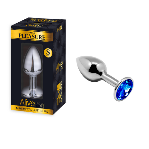 MINI METAL BUTT PLUG ANAL PLEASURE BLUE S