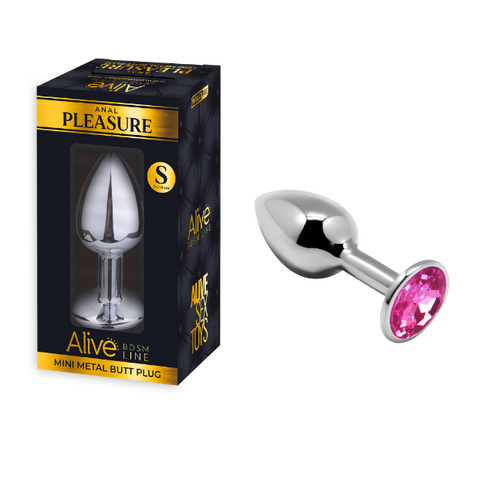 MINI METAL BUTT PLUG ANAL PLEASURE PINK S