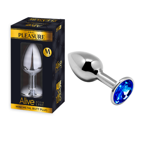 MINI METAL BUTT PLUG ANAL PLEASURE BLUE M