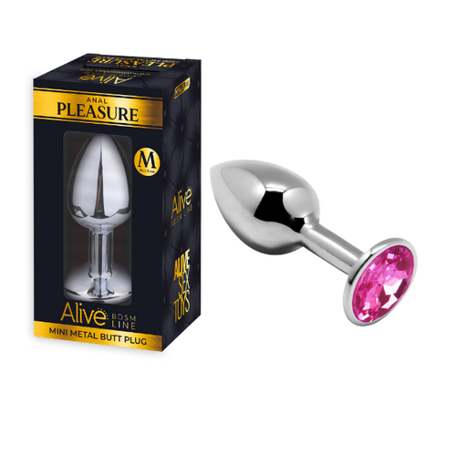 MINI METAL BUTT PLUG ANAL PLEASURE PINK M