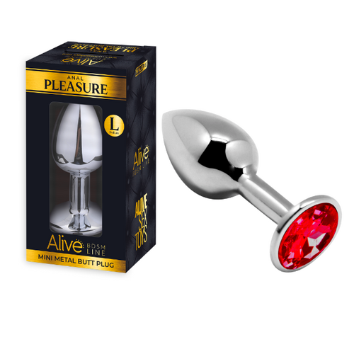 MINI METAL BUTT PLUG ANAL PLEASURE RED L