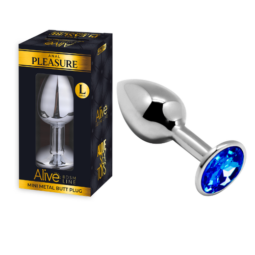 MINI METAL BUTT PLUG ANAL PLEASURE BLUE L