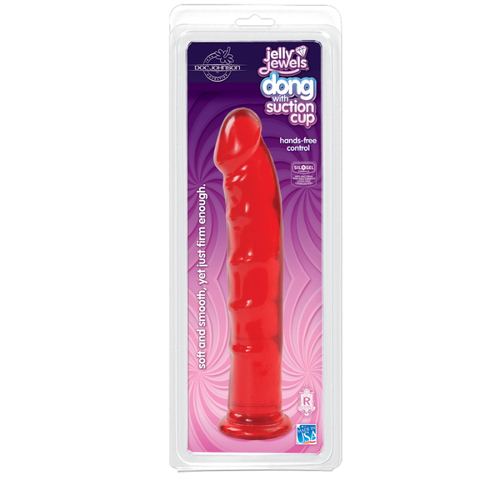 8" Dong With Suction Cup Ruby 