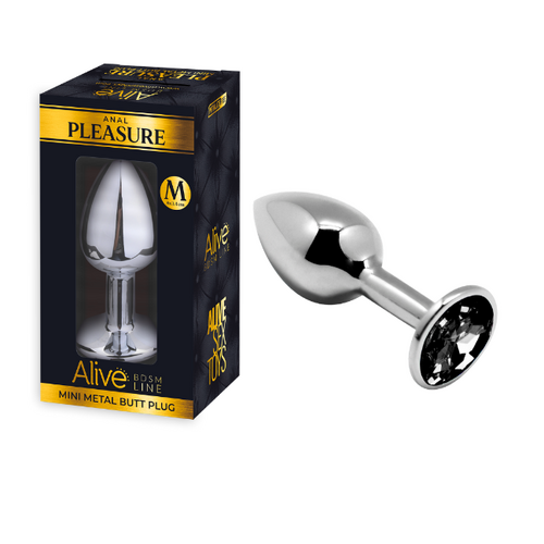 MINI METAL BUTT PLUG ANAL PLEASURE BLACK M