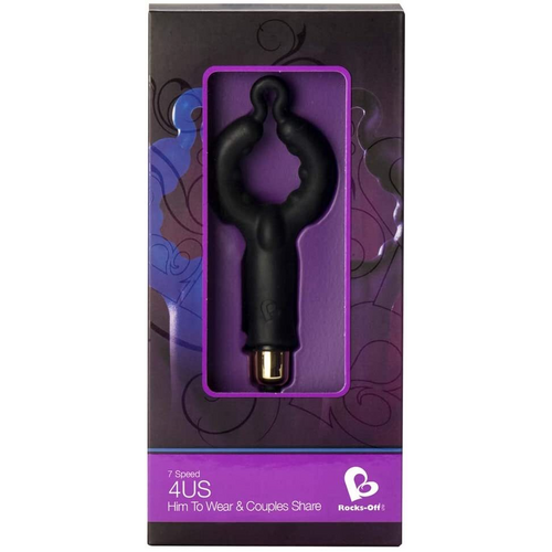 4Us Cock Ring 7 Speed Black