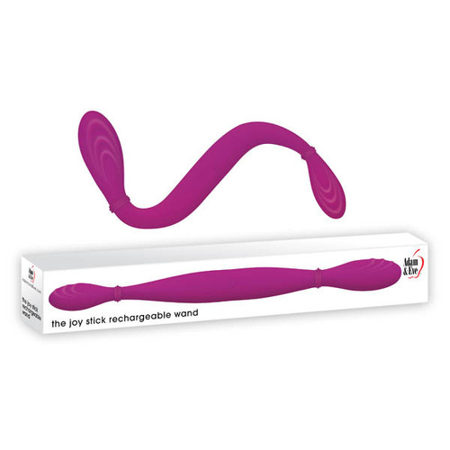 Adam & Eve The Joy Stick Rechargeable Wand Purple 36.5 cm (14.5'') USB Rechargeable Dual Vibrating Double Dong