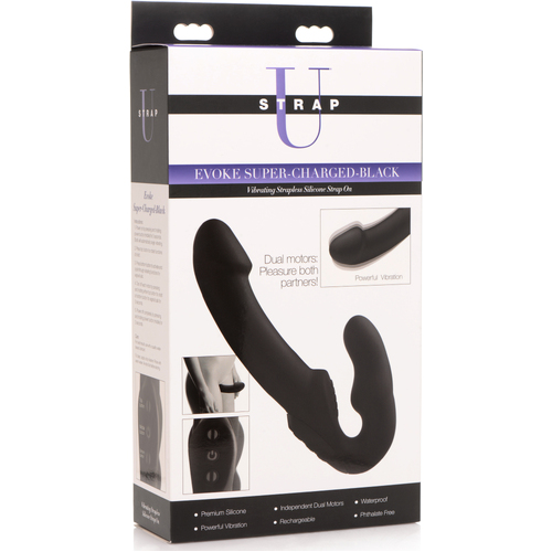 Evoke Rechargeable Vibrating Silicone Strapless Strap On