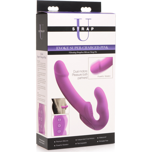 Evoke Rechargeable Vibrating Silicone Strapless Strap On