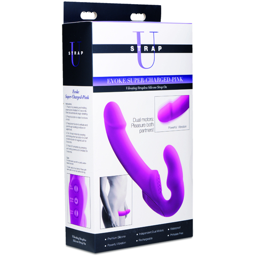 9.5" Vibrating Silicone Strapless Strap On