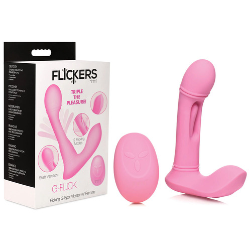 Inmi Flickers G-Flick Flicking G-Spot Vibrator Pink 15 cm USB Rechargeable Flicking Vibrator with Remote