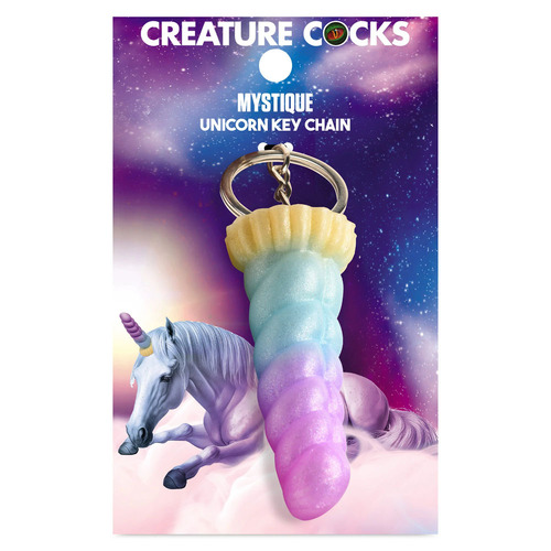 Creature Cocks Mystique Unicorn Keychain Novelty Fantasy Dildo Keyring