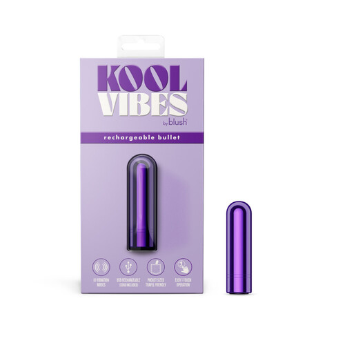 Kool Vibes - Rechargeable Mini Bullet - Grape Purple 6.4 cm USB Rechargeable Bullet