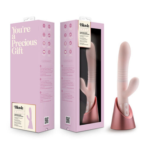 Blush - Fraya - Pink Pink 24.1 cm USB Rechargeable Thrusting Rabbit Vibrator