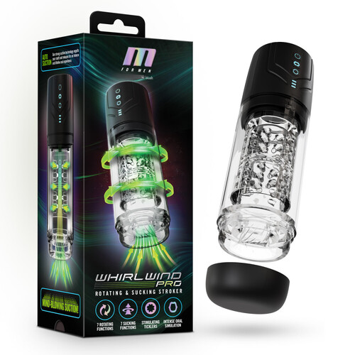 M For Men - Whirlwind Pro Clear USB Rechargeable Rotating & Sucking Auto Stroker