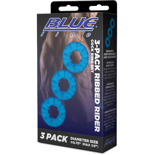 3-Pack Ribbed Rider Cock Ring Set