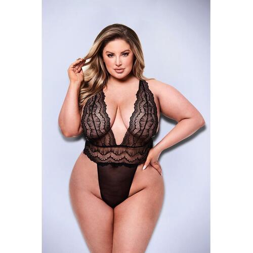 Baci Sexy Deep V Lace Teddy Q